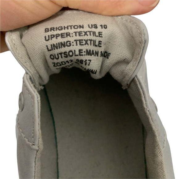 Bebe Gray Nylon Gold Embroidered Slide Sneakers US 10 Brighton ZGD12 Women - Picture 10 of 12